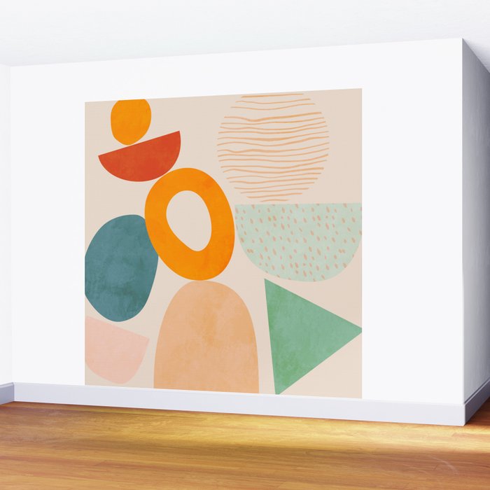 mid century modern abstract design Wall Mural Gallery Image 2
