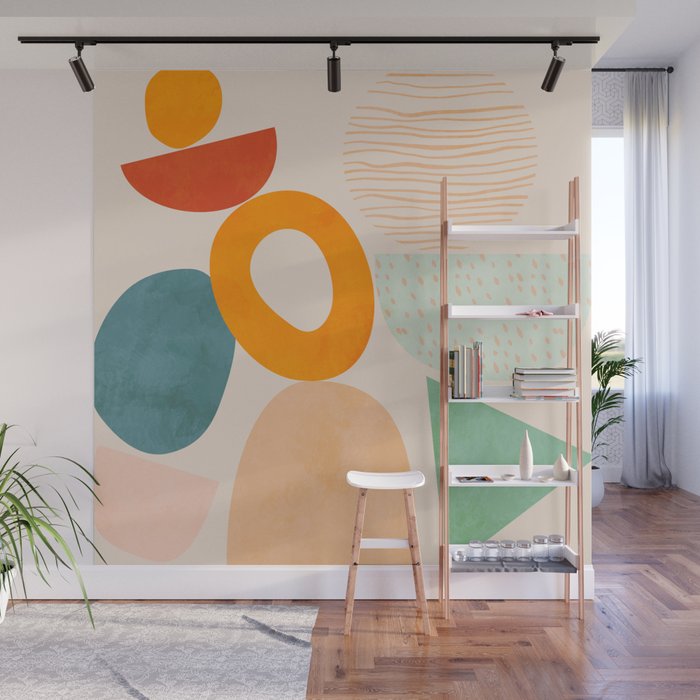 mid century modern abstract design Wall Mural Gallery Image 1