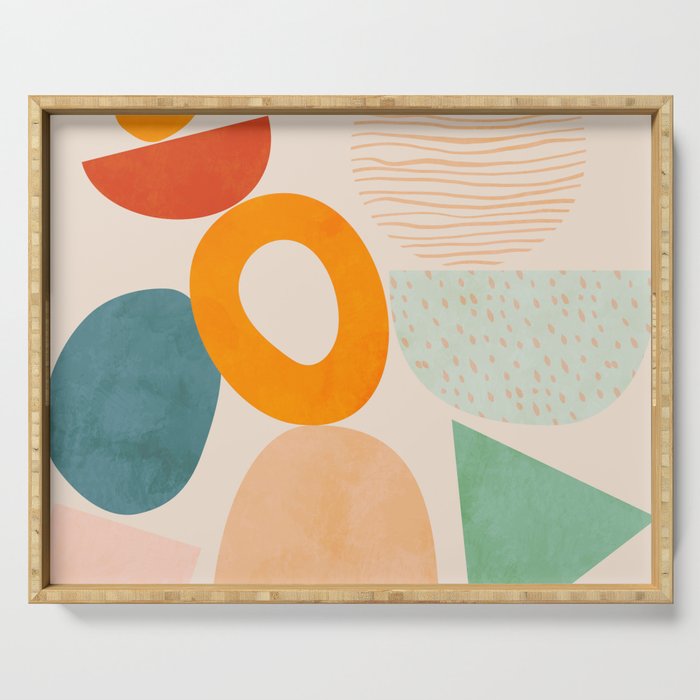mid century modern abstract design Serving Tray Gallery Image 1