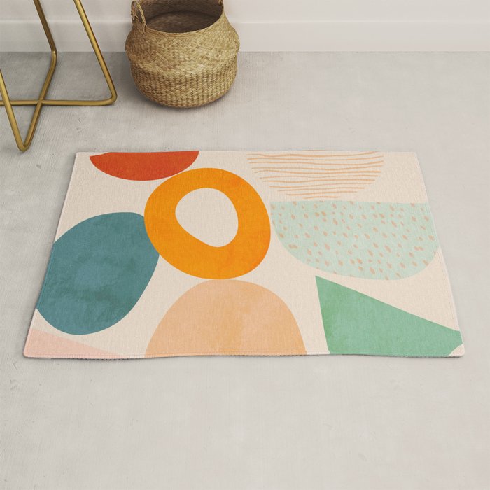 mid century modern abstract design Rug Gallery Image 1