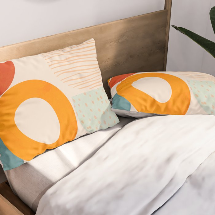 mid century modern abstract design Pillow Sham Gallery Image 2