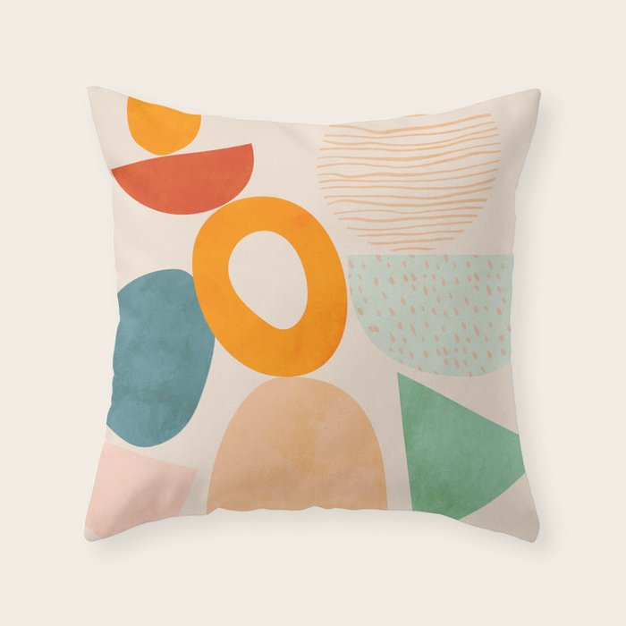 mid century modern abstract design Throw Pillow Gallery Image 6