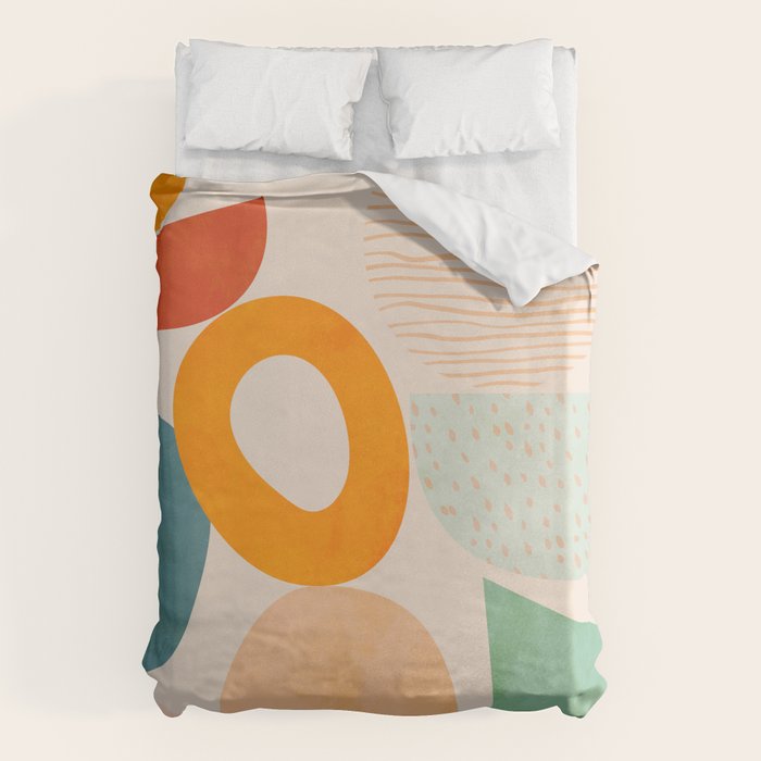 mid century modern abstract design Duvet Cover Gallery Image 1