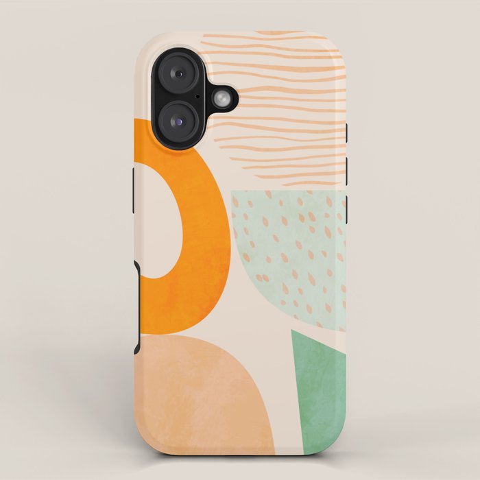 mid century modern abstract design iPhone Case Gallery Image 1