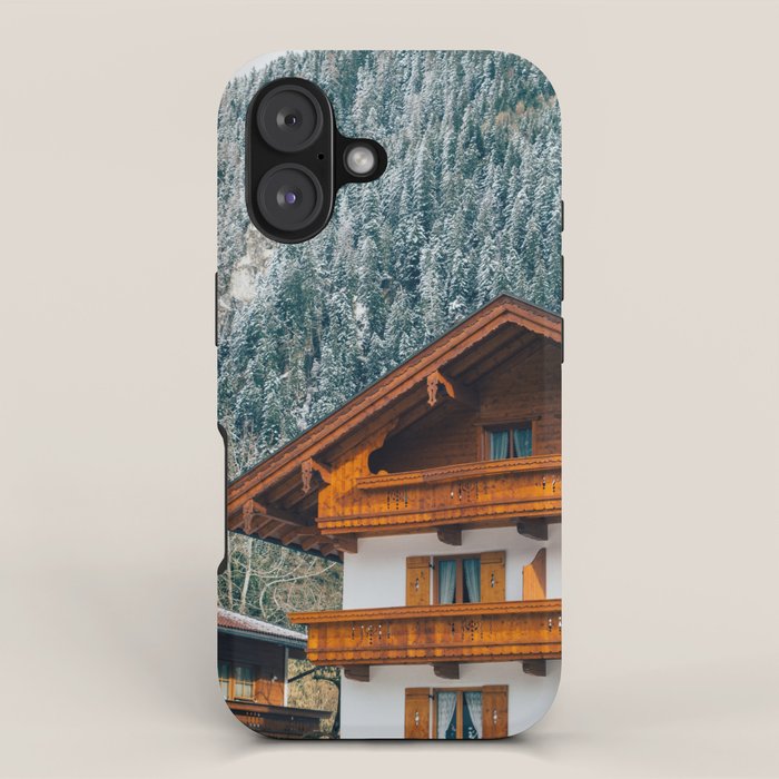 Alpine Architecture - Austria in Winter - Skiing Chalet Photgraphy iPhone Case Gallery Image 1