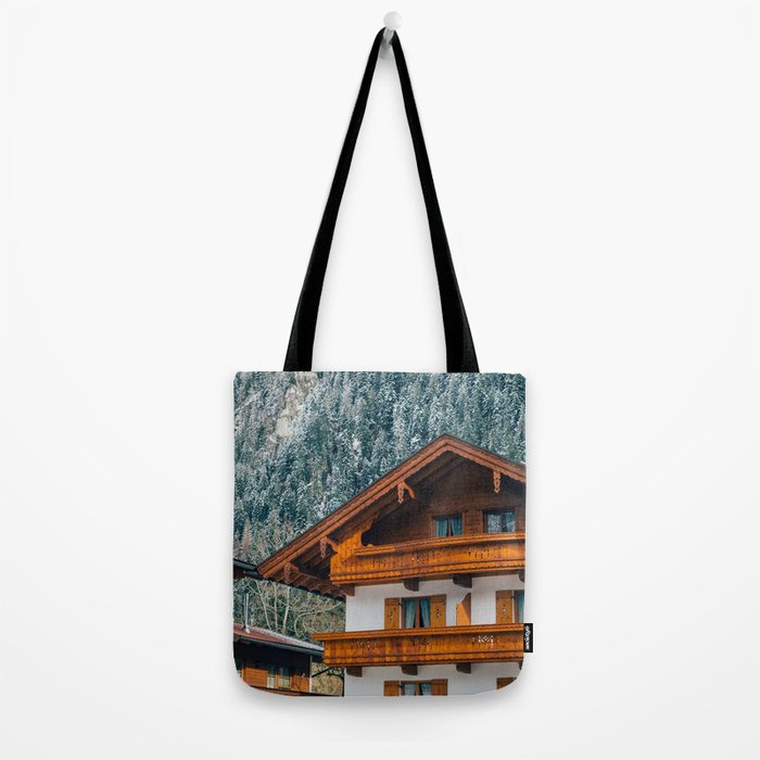 Alpine Architecture - Austria in Winter - Skiing Chalet Photgraphy Tote Bag Gallery Image 2