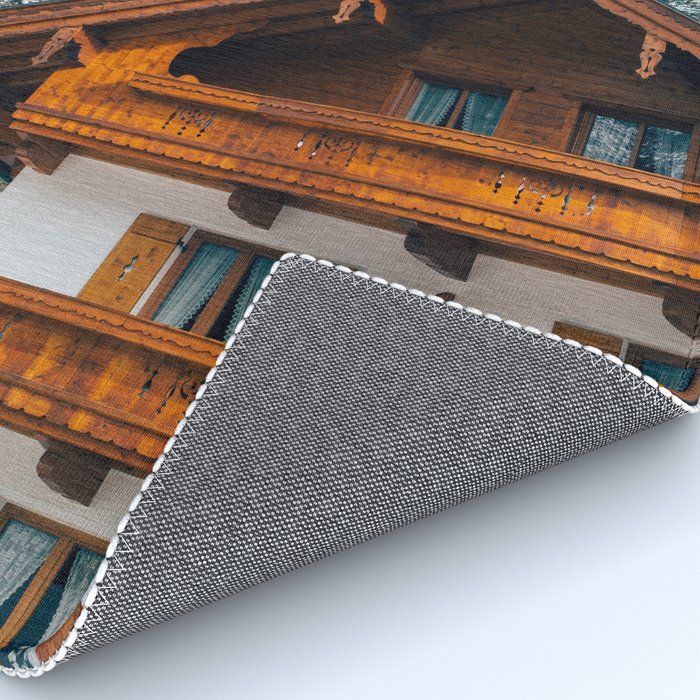 Alpine Architecture - Austria in Winter - Skiing Chalet Photgraphy Rug Gallery Image 4