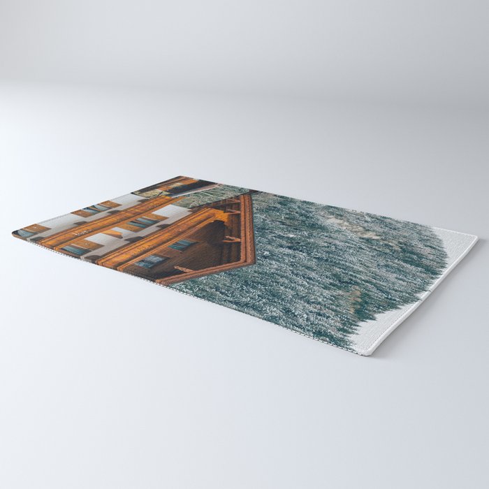 Alpine Architecture - Austria in Winter - Skiing Chalet Photgraphy Rug Gallery Image 3