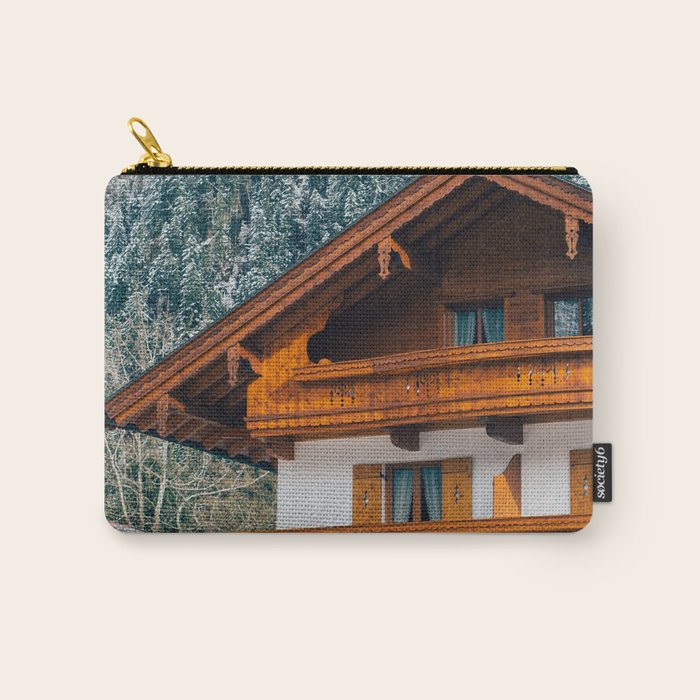 Alpine Architecture - Austria in Winter - Skiing Chalet Photgraphy Carry All Pouch Gallery Image 1