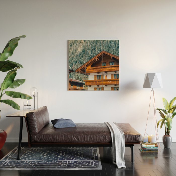 Alpine Architecture - Austria in Winter - Skiing Chalet Photgraphy Wood Wall Art Gallery Image 2