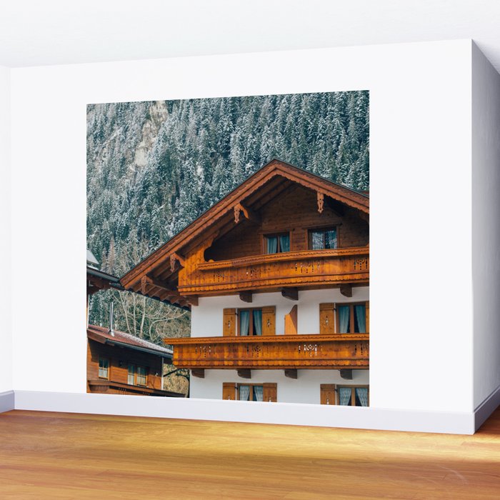 Alpine Architecture - Austria in Winter - Skiing Chalet Photgraphy Wall Mural Gallery Image 2