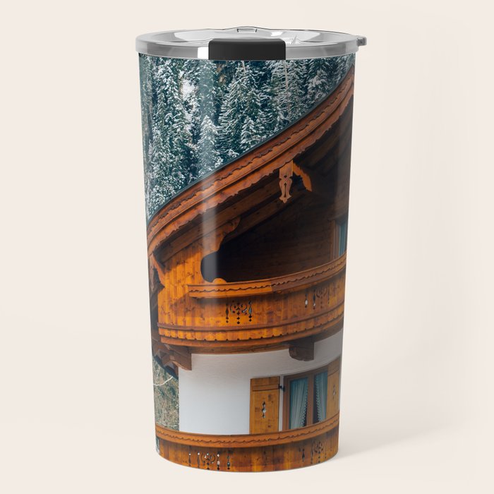 Alpine Architecture - Austria in Winter - Skiing Chalet Photgraphy Travel Mug Gallery Image 1