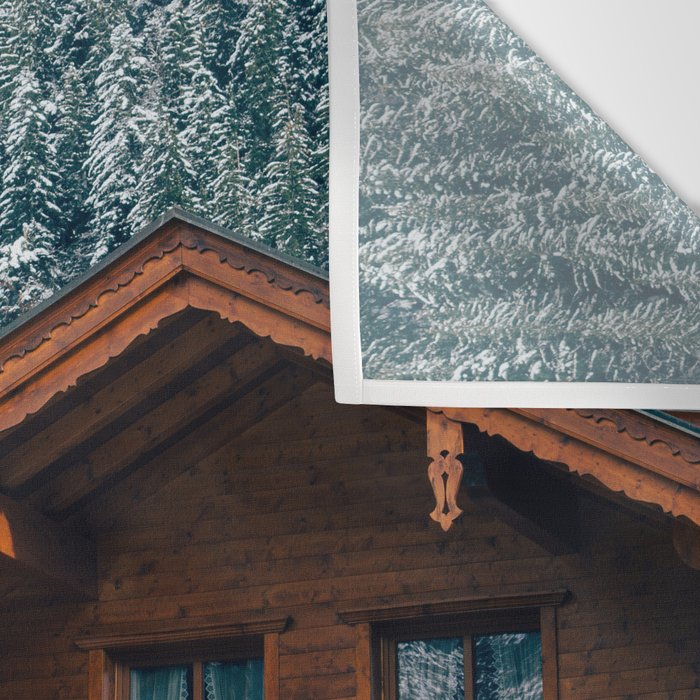 Alpine Architecture - Austria in Winter - Skiing Chalet Photgraphy Wall Tapestry Gallery Image 3