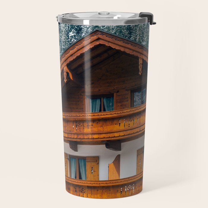 Alpine Architecture - Austria in Winter - Skiing Chalet Photgraphy Travel Mug Gallery Image 2