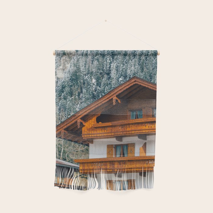 Alpine Architecture - Austria in Winter - Skiing Chalet Photgraphy Wall Hanging Gallery Image 1
