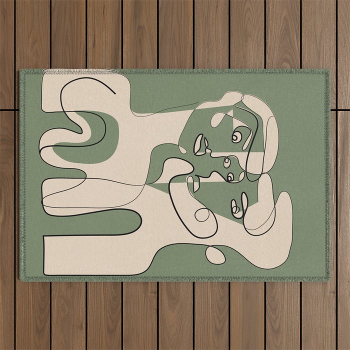 Abstract Faces 9 Outdoor Rug Gallery Image 1