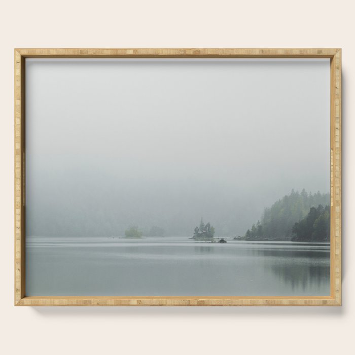 Fog over the Lake - Landscape Photography Serving Tray Gallery Image 1