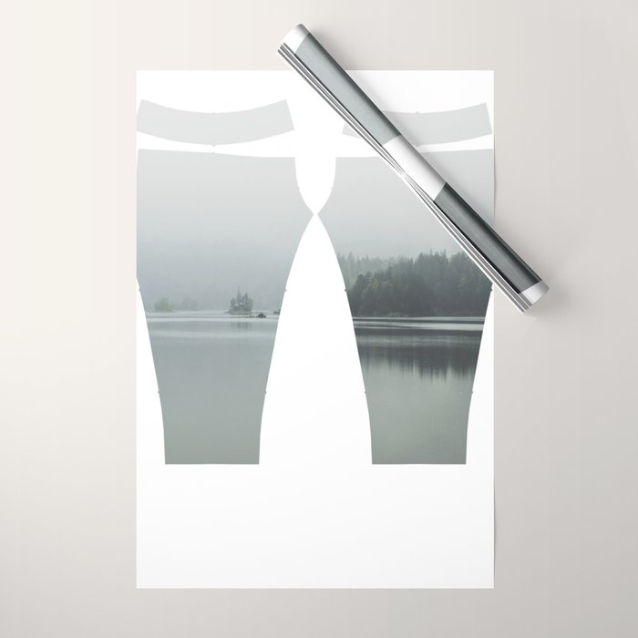 Fog over the Lake - Landscape Photography Wrapping Paper Gallery Image 1