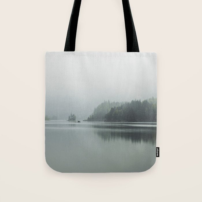 Fog over the Lake - Landscape Photography Tote Bag Gallery Image 1