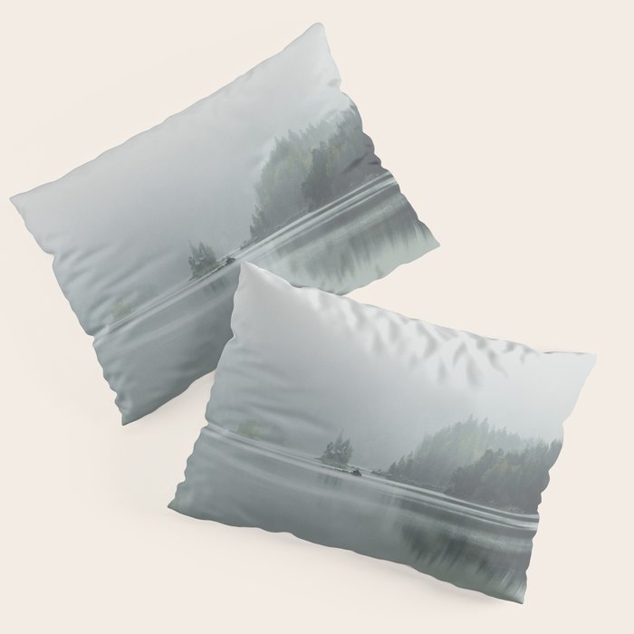 Fog over the Lake - Landscape Photography Pillow Sham Gallery Image 3