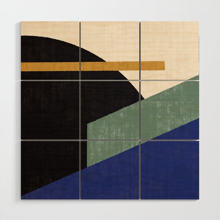 Geometric Compo 1 Filet - blue Wood Wall Art Gallery Image 1