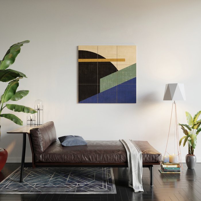 Geometric Compo 1 Filet - blue Wood Wall Art Gallery Image 2