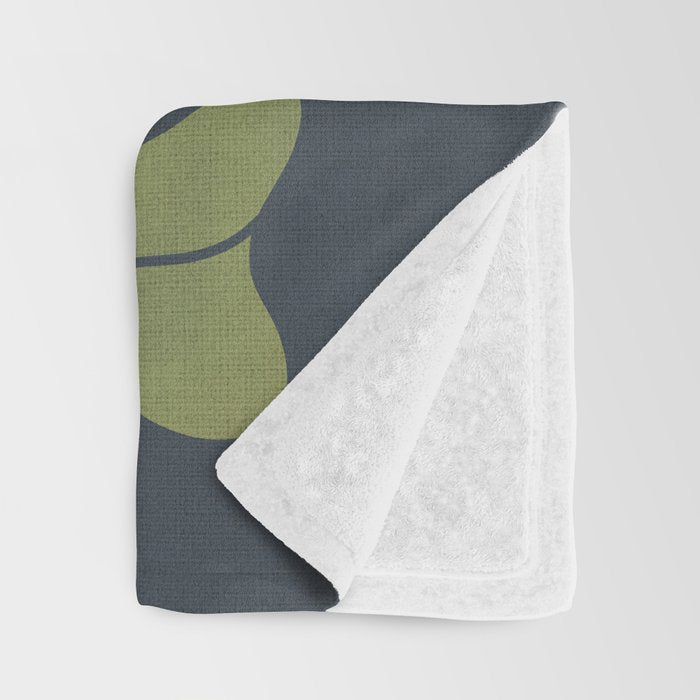 Modern Boho Art Nouveau Floral 3.1 ochre green grey Throw Blanket Gallery Image 3