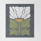Modern Boho Art Nouveau Floral 3.1 ochre green grey Throw Blanket Gallery Image 2