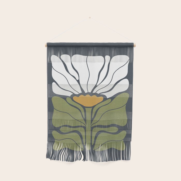 Modern Boho Art Nouveau Floral 3.1 ochre green grey Wall Hanging Gallery Image 1