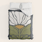 Modern Boho Art Nouveau Floral 3.1 ochre green grey Duvet Cover Gallery Image 6