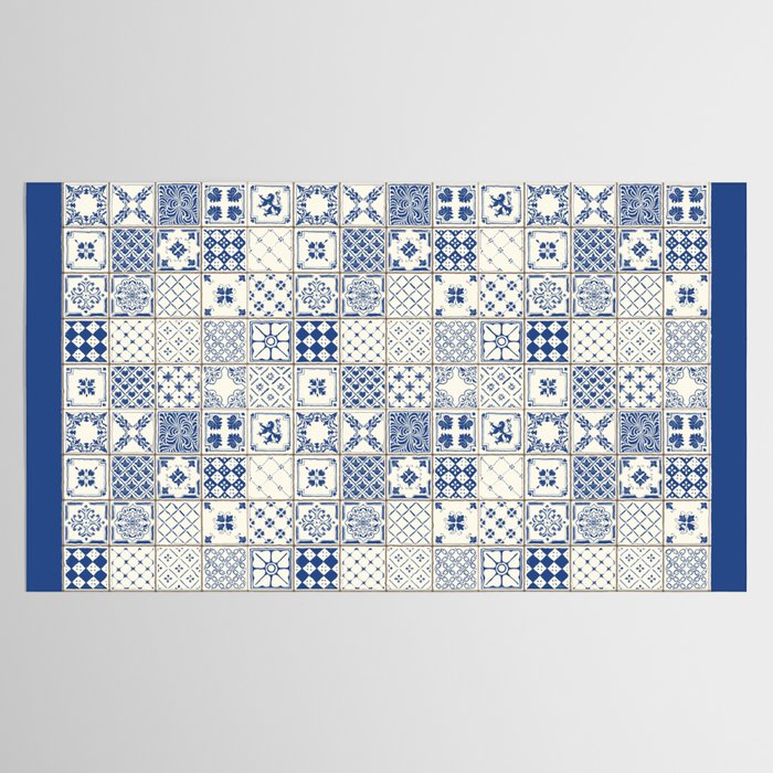 Blue Ceramic Tiles Tablecloth Gallery Image 2