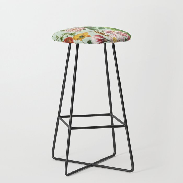 Persimmon Botanical Bloom Mint Green  Stool Gallery Image 1