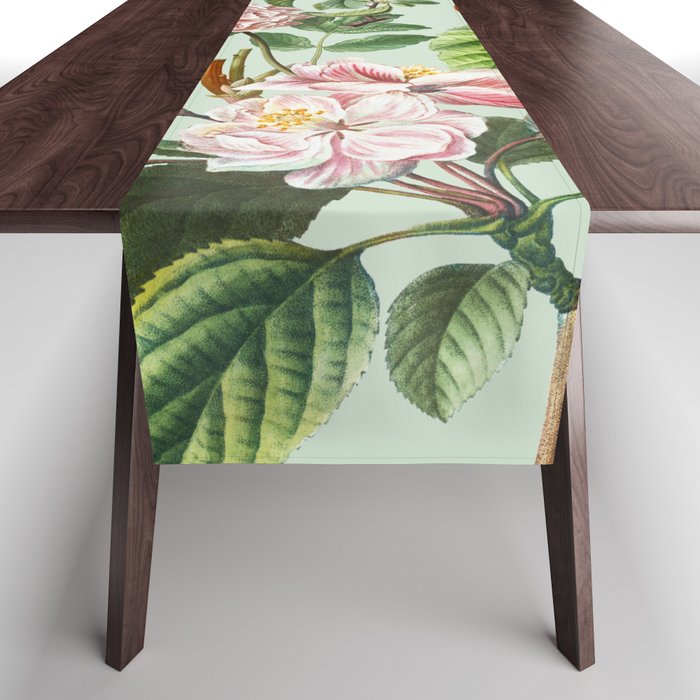 Persimmon Botanical Bloom Mint Green  Table Runner Gallery Image 1