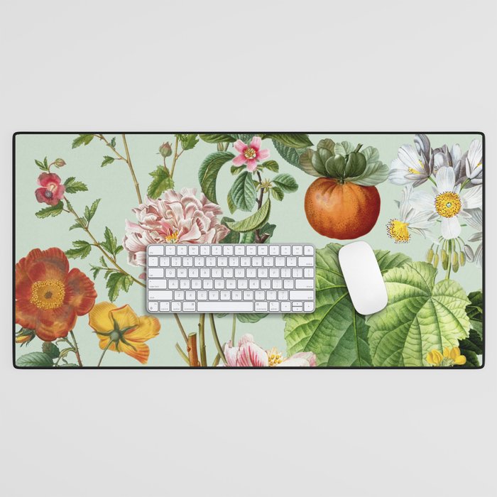 Persimmon Botanical Bloom Mint Green  Desk Mat Gallery Image 1
