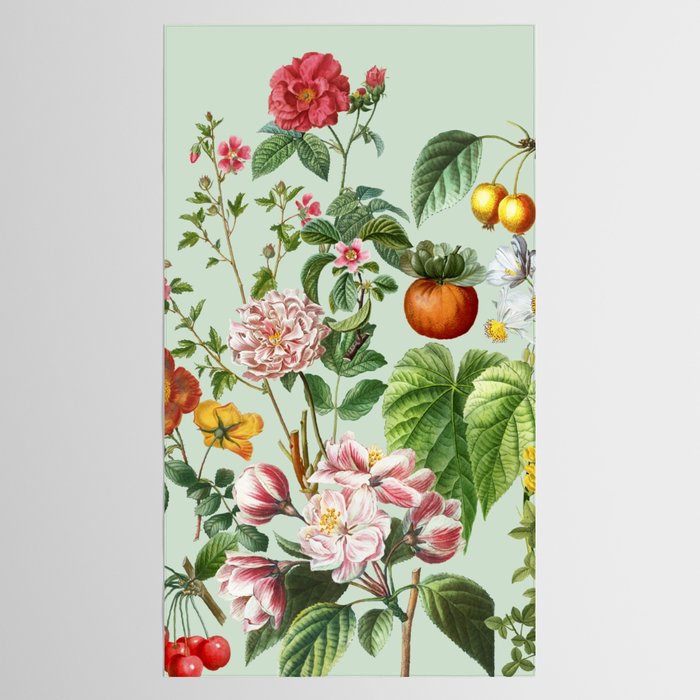 Persimmon Botanical Bloom Mint Green  Tablecloth Gallery Image 2