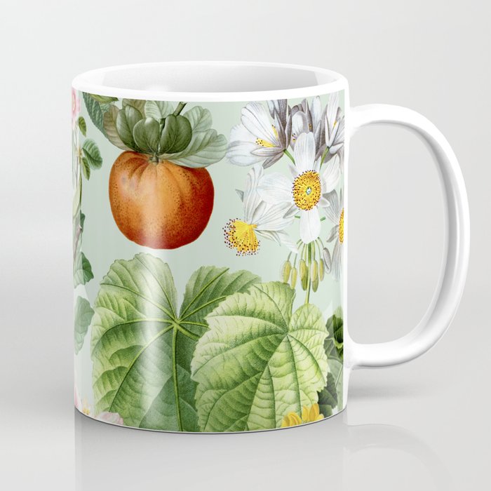 Persimmon Botanical Bloom Mint Green  Coffee Mug Gallery Image 1