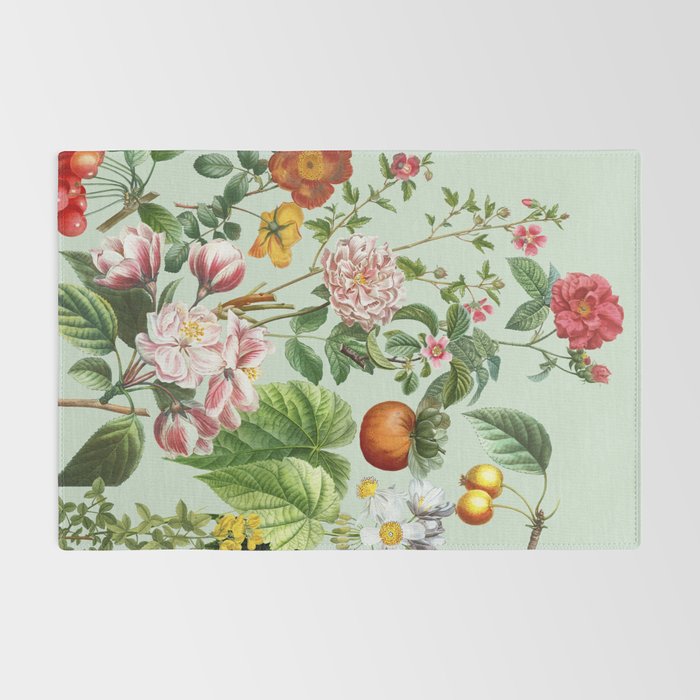 Persimmon Botanical Bloom Mint Green  Rug Gallery Image 2