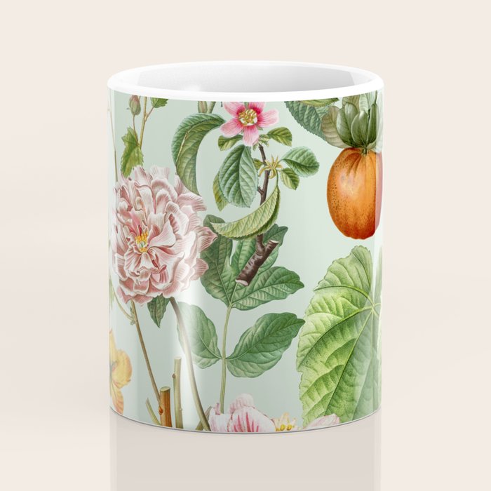 Persimmon Botanical Bloom Mint Green  Coffee Mug Gallery Image 4