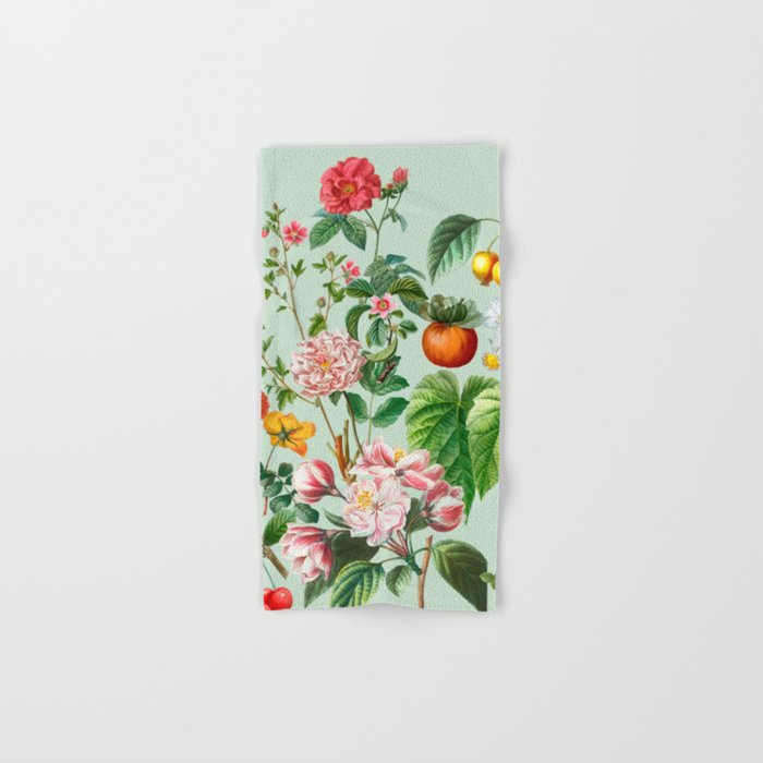 Persimmon Botanical Bloom Mint Green  Bath Towel Gallery Image 1