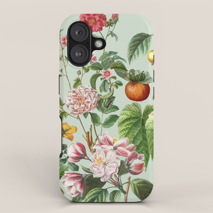 Persimmon Botanical Bloom Mint Green  iPhone Case Gallery Image 1