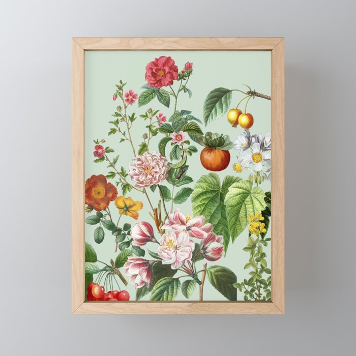 Persimmon Botanical Bloom Mint Green  Mini Art Print Gallery Image 1