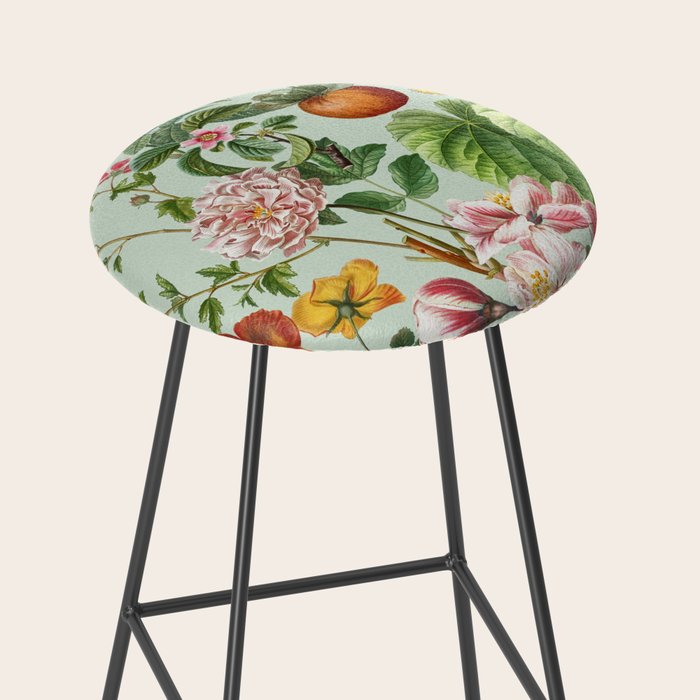 Persimmon Botanical Bloom Mint Green  Stool Gallery Image 2