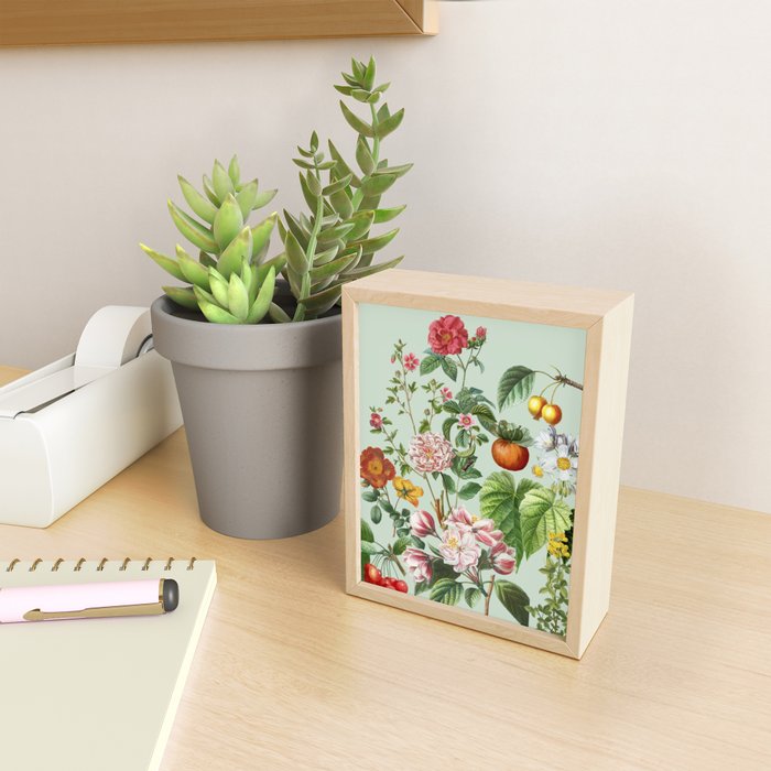 Persimmon Botanical Bloom Mint Green  Mini Art Print Gallery Image 2