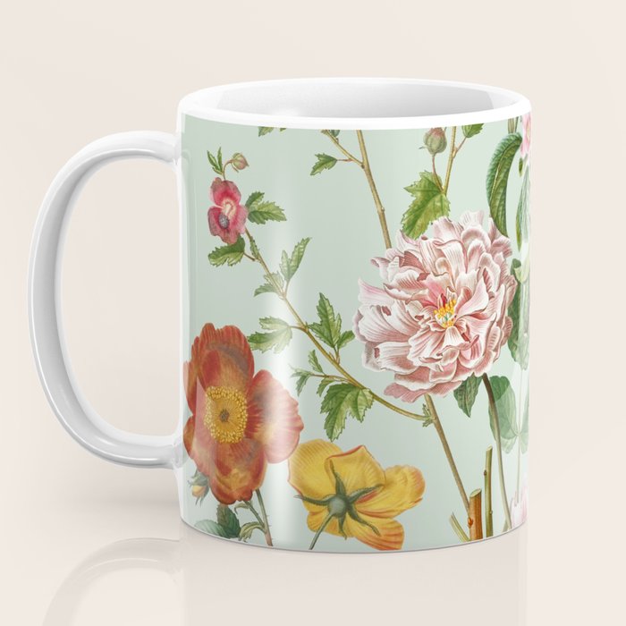 Persimmon Botanical Bloom Mint Green  Coffee Mug Gallery Image 3