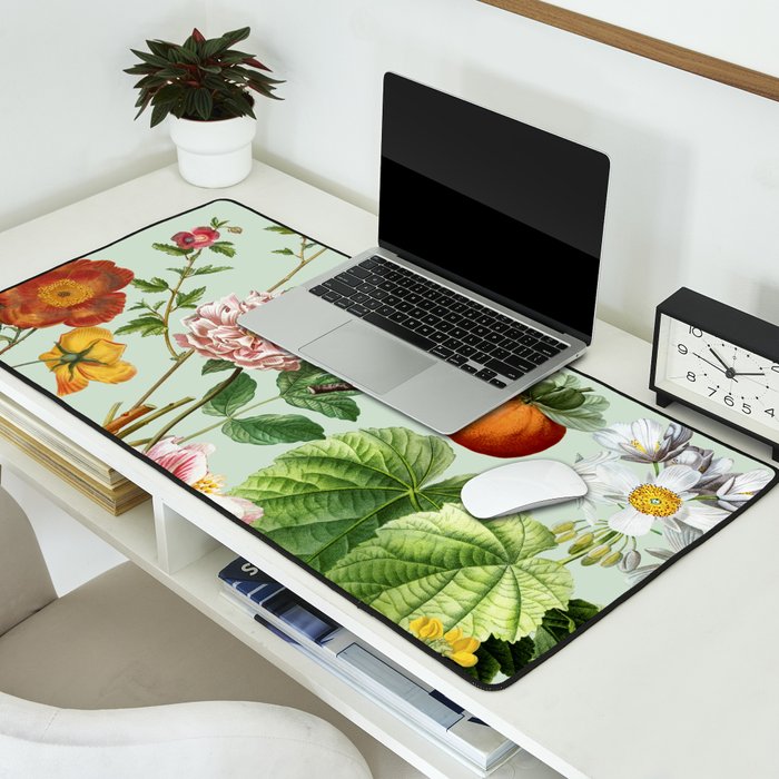 Persimmon Botanical Bloom Mint Green  Desk Mat Gallery Image 2