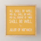 All Shall Be Well - Inspirational Quote Typography Julian of Norwich Mini Art Print Gallery Image 1
