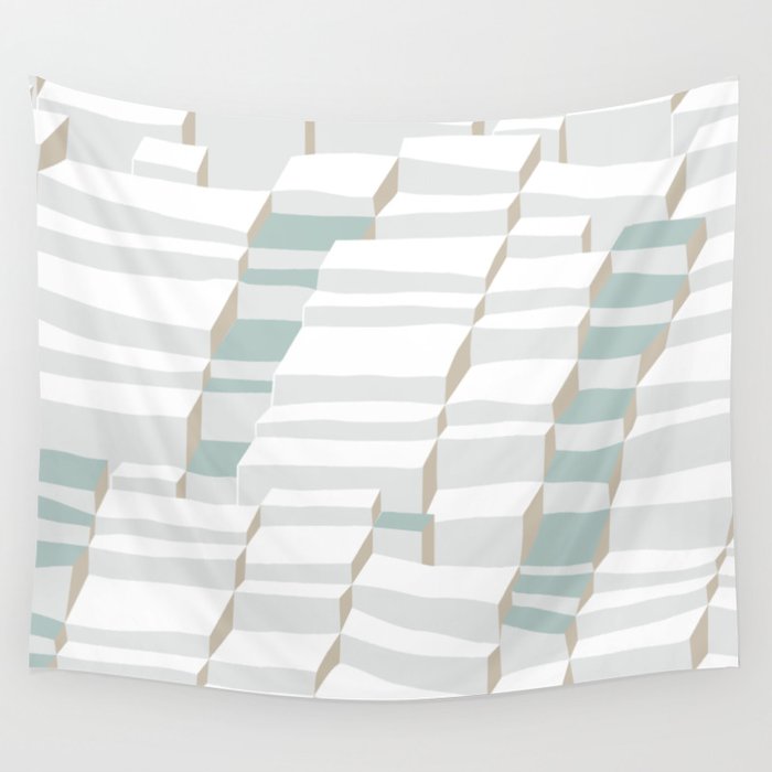 City life always up soft grey Wall Tapestry Gallery Image 1