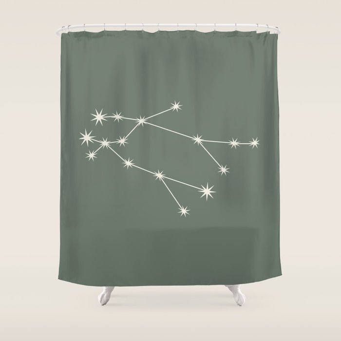 Gemini Zodiac Star Constellation Line Art Sage Shower Curtain Gallery Image 1