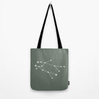 Gemini Zodiac Star Constellation Line Art Sage Tote Bag Gallery Image 2