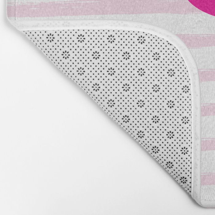 Flamingo & Stripes - Blush Hot Pink Bath Mat Gallery Image 2
